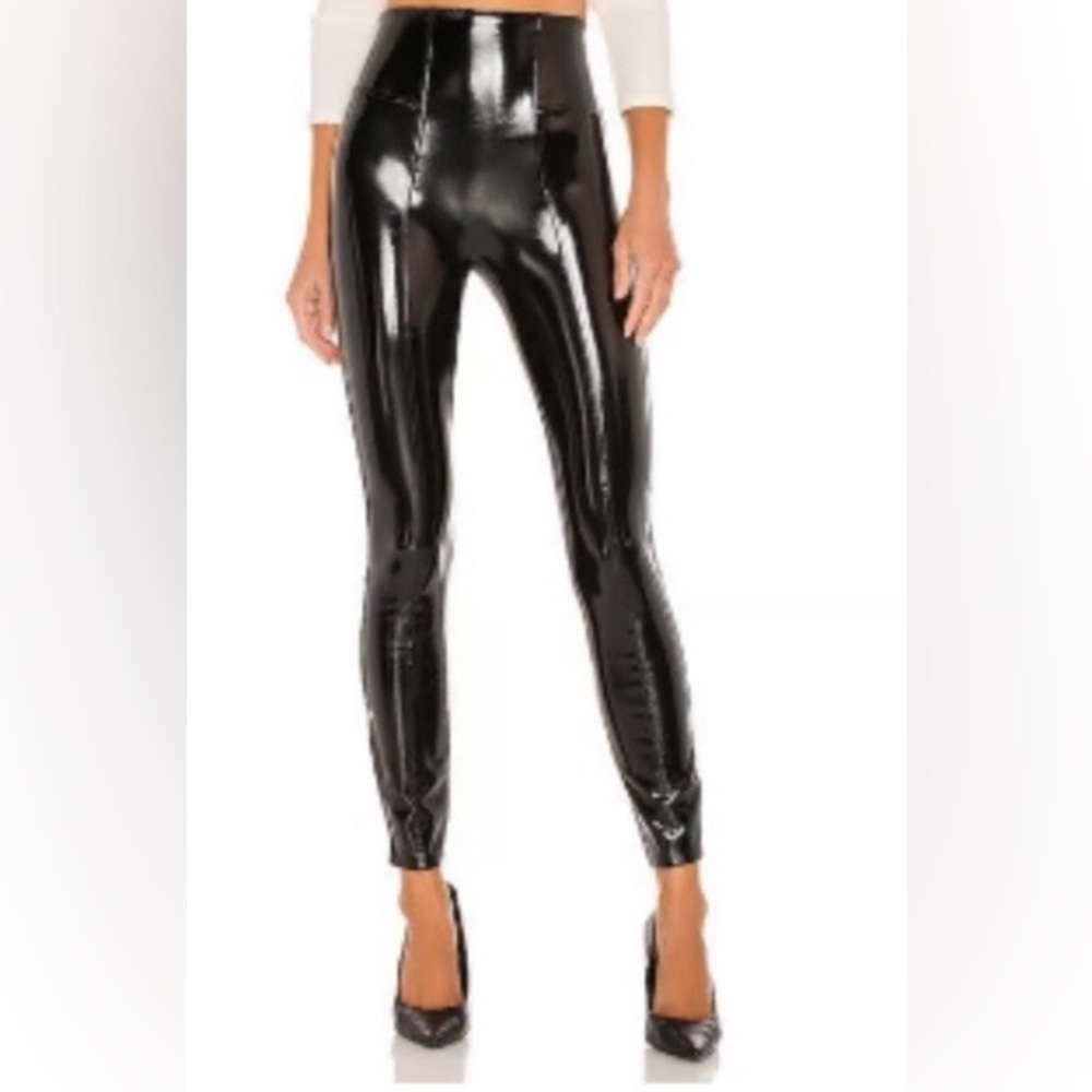 SPANX High-Shine Black Faux-Leather Leggings - Picture 3 of 5